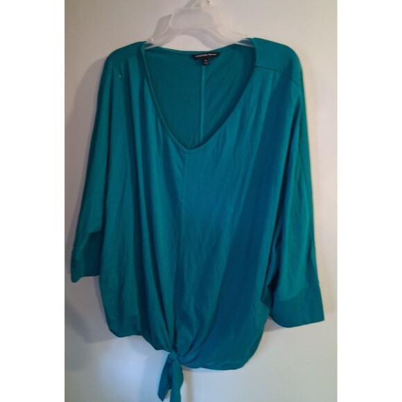 Zac & Rachel Blue Short Sleeve V-neck Blouse Sz 3X - Picture 1 of 2